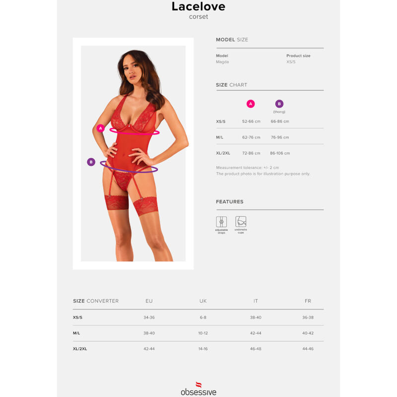 Corset "Lace love" rouge