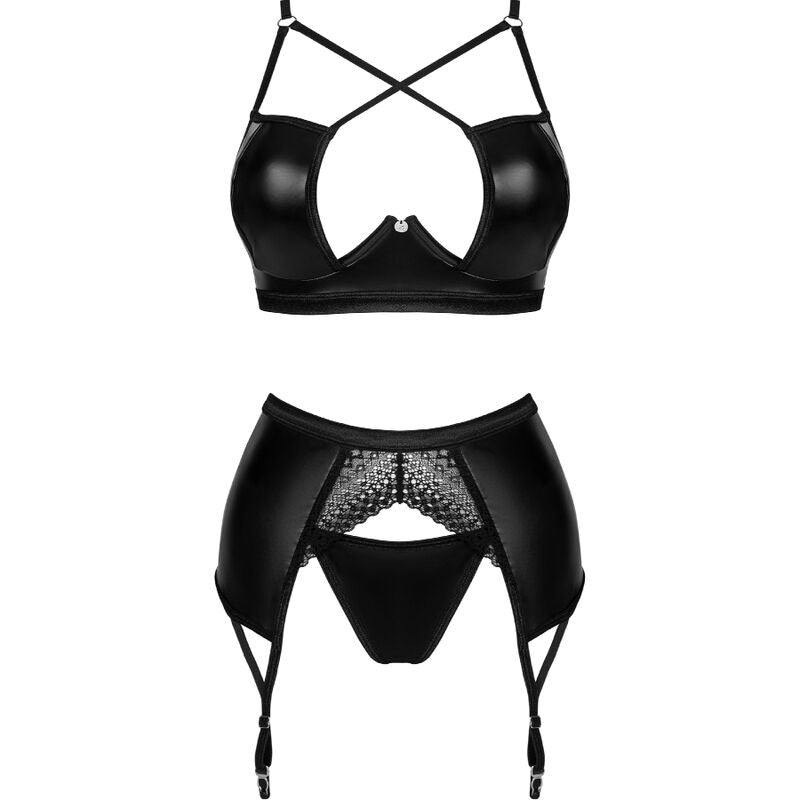 Lingerie set trois pièces simili "Norides"