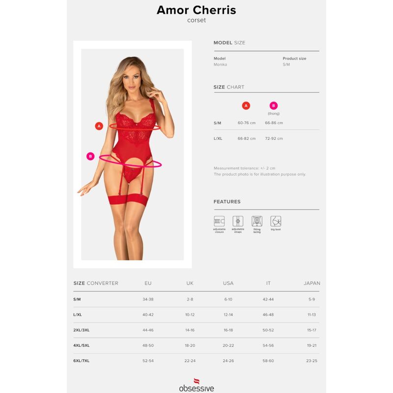 Corset & string "Amor Cherris"