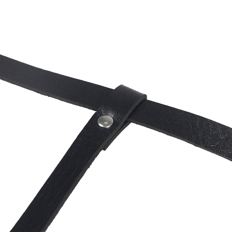 Harnais de corps noir en cuir vegan