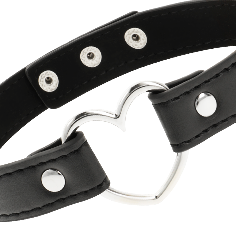 Collier en cuir vegan coeur