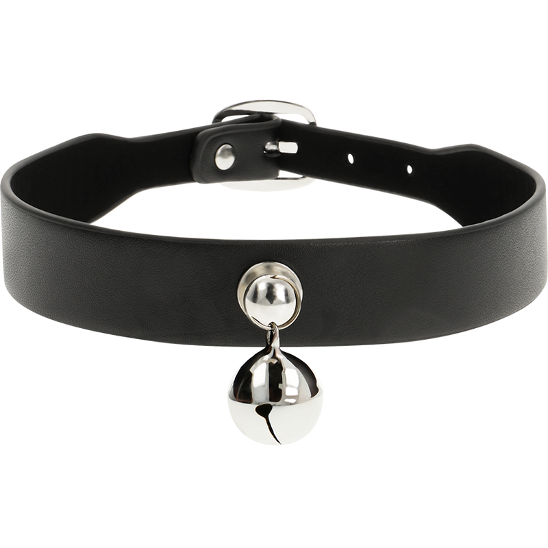 Collier en cuir vegan clochette