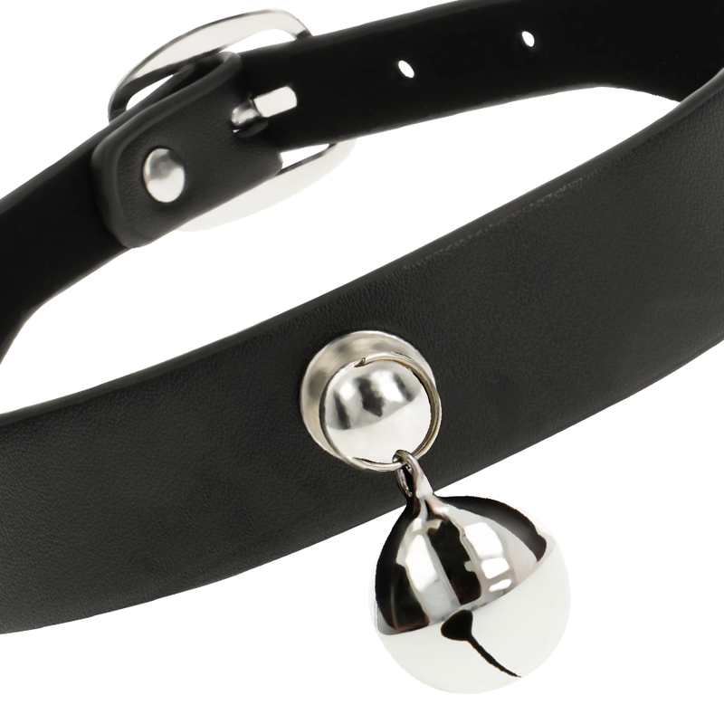 Collier en cuir vegan clochette