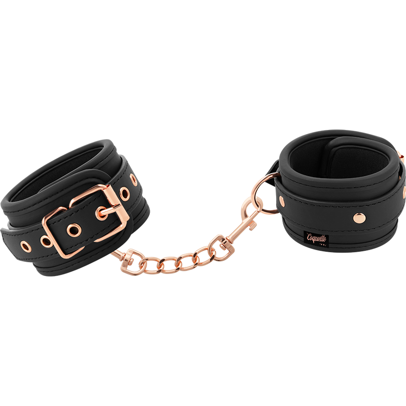 Menottes en cuir vegan chaine doré