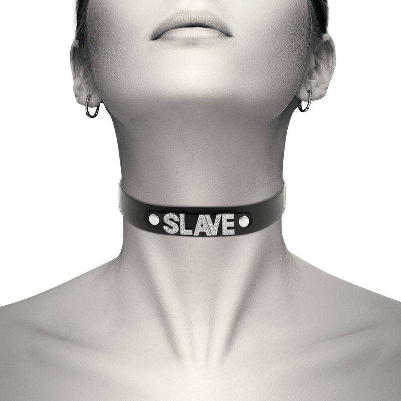 Collier en cuir vegan "slave"