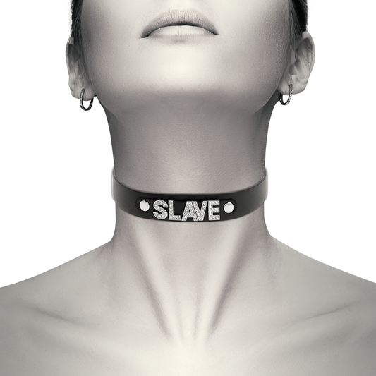 Collier en cuir vegan "slave"