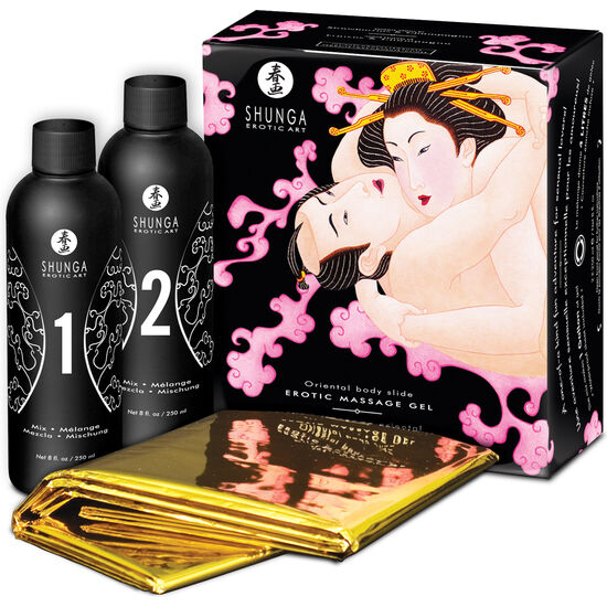 Shunga - Coffret de massage Oriental fraises & cava