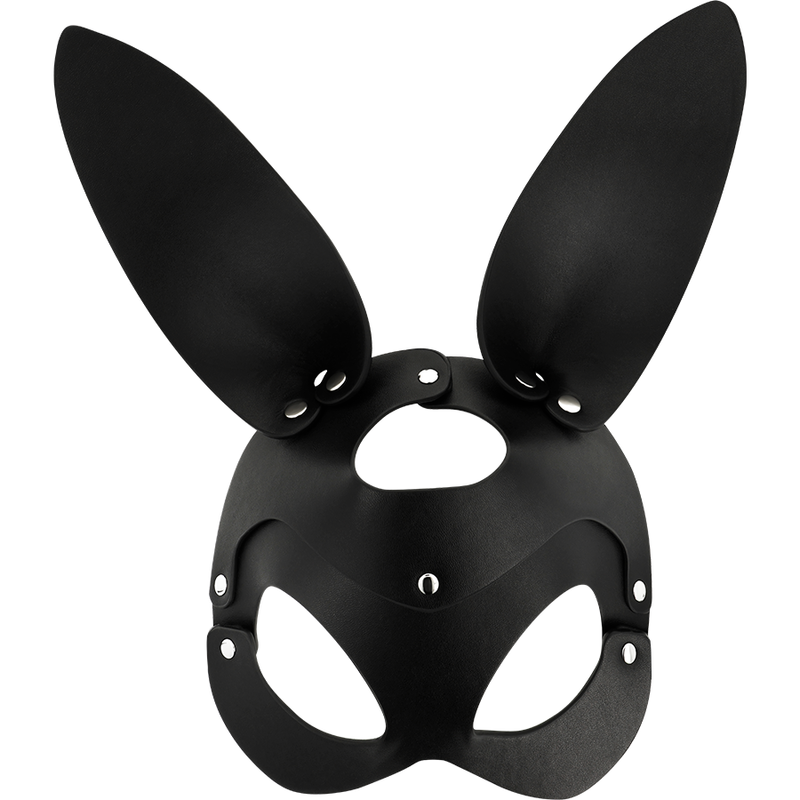 Masque en cuir végan oreilles de lapin cloutés